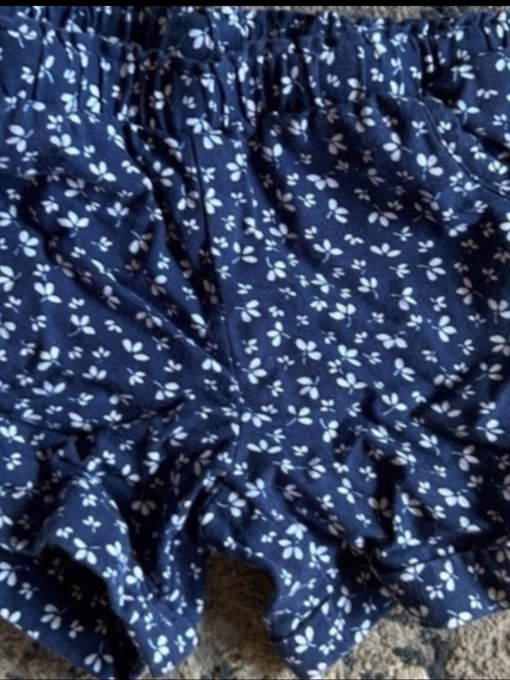 wonder nation Navy Blue Floral Ruffle Shorts
